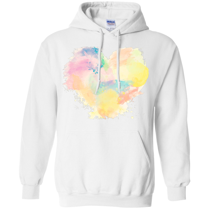 Big colorful heart - Valentines day Pullover Hoodie 8 oz - White / S- Hoodies -TeeEver.com